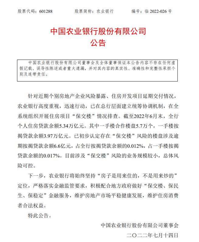 图片起原:农业银行宣布 图片起原:农业银行宣布